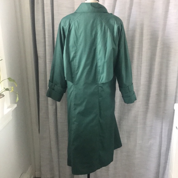 Cyclone Awesome vintage teal trench coat with detachable wool lining - Picture 3 of 10